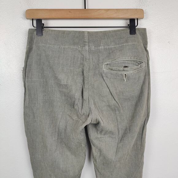 Standard James Perse Cotton Linen Pants Womens Small 1 Gray Side Zip Slim Fit - Picture 6 of 11
